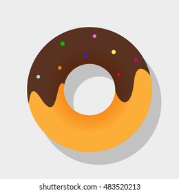 Donut, icon. Vector illustration