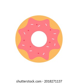 Donut icon. Vector illustration. Flat design.