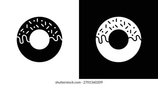 Icono de donut. Ilustración vectorial. Diseño plano.