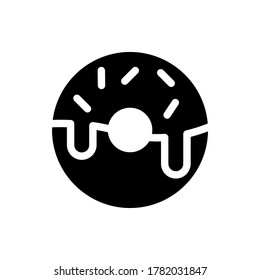 donut icon vector illustration glyph style. food icon set.
