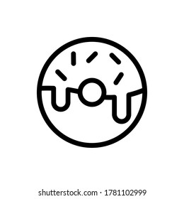 donut icon vector illustration outline style. food icon set.