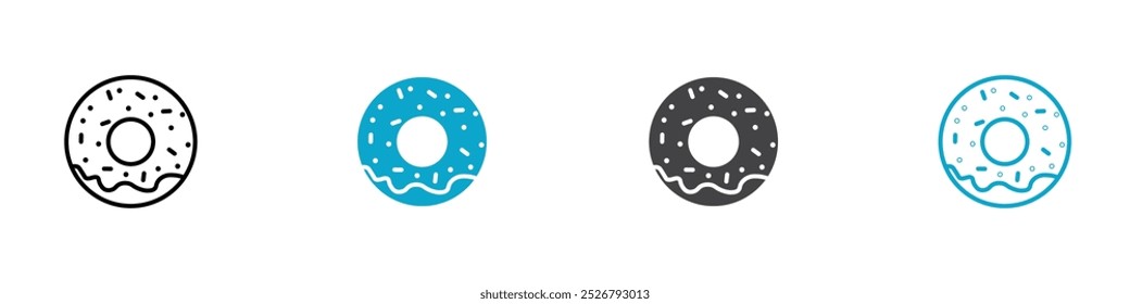 Conjunto de Ilustración vectorial de icono de donut