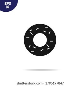 Donut icon vector illustration.Glazed donut with a sprinkle