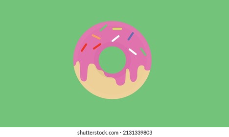 Donut Icon. Vector isolated flat editable illustration of a donut