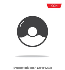 Donut icon vector isolated on white background.