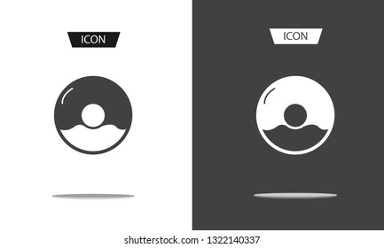 Donut icon vector isolated on white background.