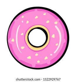 Donut icon vector isolated on white background. Donut glaze collection. Sweet sugar icing donuts. doughnut illustration