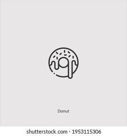 donut icon vector isolated on white background