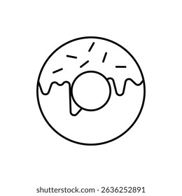donut icon, vector line isolated on white background. trendy and modern design