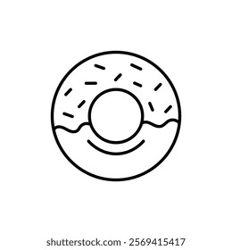 Donut icon Vector logo outline