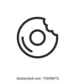 donut icon vector. outline style design