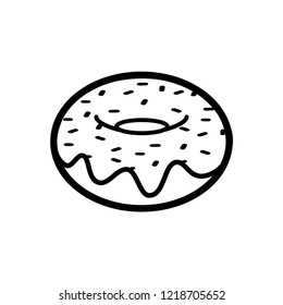 Donut Icon Vector Performed White Background. EPS 10.