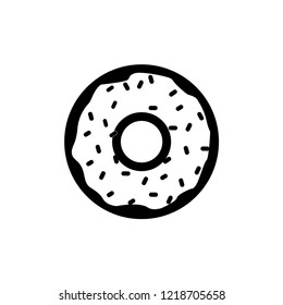 Donut Icon Vector Performed White Background. EPS 10.
