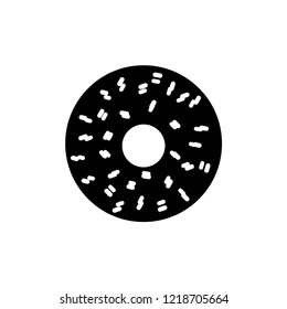 Donut Icon Vector Performed White Background. EPS 10.