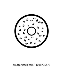 Donut Icon Vector Performed White Background. EPS 10.