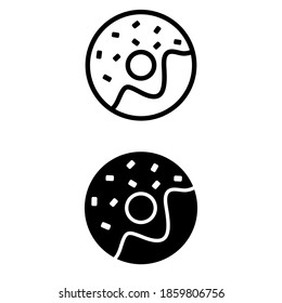 Donut icon vector set. food illustration sign collection. sweet symbol.