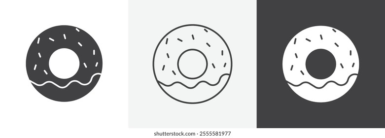 Donut icon vector set for ui designs