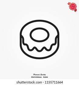 Donut icon vector symbol, can be used as web element