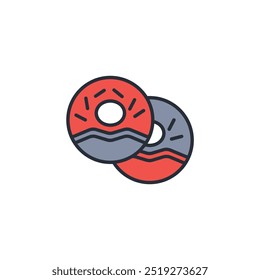 donut icon. vector.Editable stroke.linear style sign for use web design,logo.Symbol illustration.