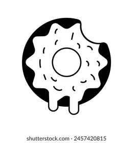 donut icon with white background vector stock illustration