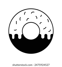 Donut-Symbol mit weißem Hintergrund Vektorgrafik Stock Illustration