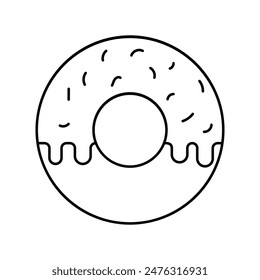Icono de donut con fondo blanco Vector ilustración de stock