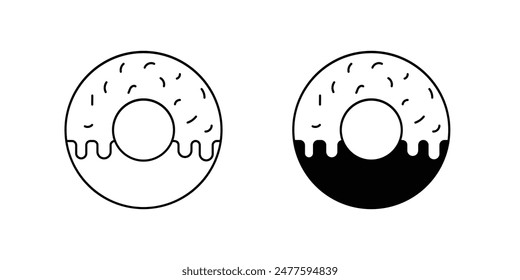 donut icon with white background vector stock illustration