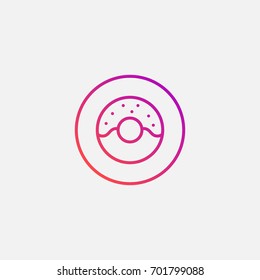 Donut icon.gradient illustration isolated vector sign symbol
