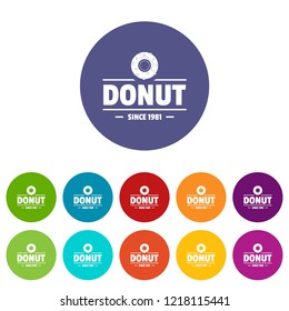 Donut icons color set vector for any web design on white background