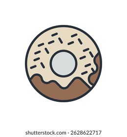 donut icons isolated on White Background. Flat style design