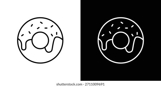 Donut icons. line drawing vector icons