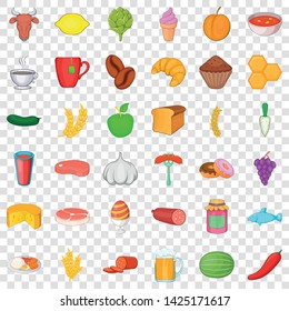 Donut icons set. Cartoon style of 36 donut vector icons for web for any design