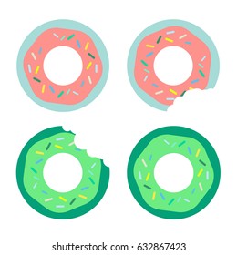 Donut icons set vector. 