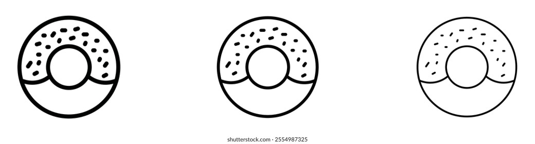 Donut icons in tree different stroke sizes