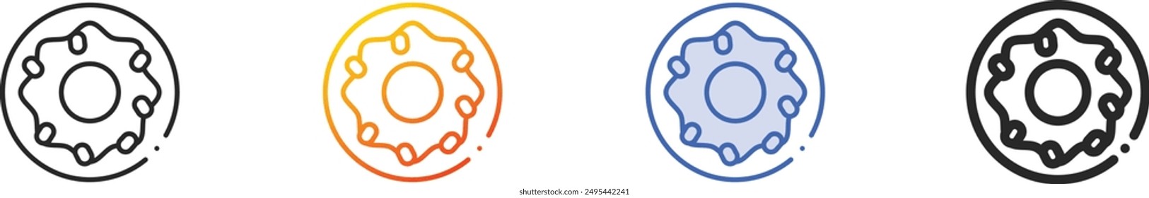 donut icon.Thin Linear, Gradient, Blue Stroke and bold Style Design Isolated On White Background