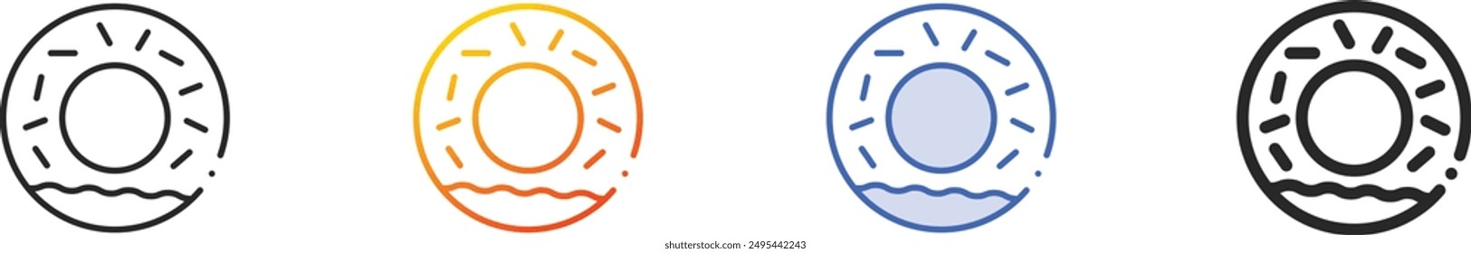donut icon.Thin Linear, Gradient, Blue Stroke and bold Style Design Isolated On White Background
