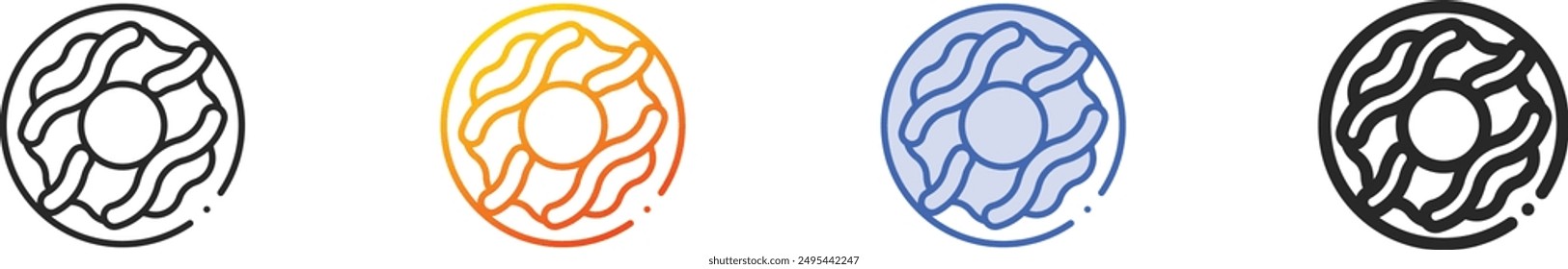 donut icon.Thin Linear, Gradient, Blue Stroke and bold Style Design Isolated On White Background