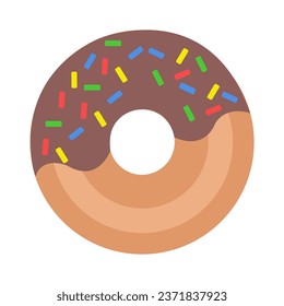 Donut ilustrado en vector sobre el fondo