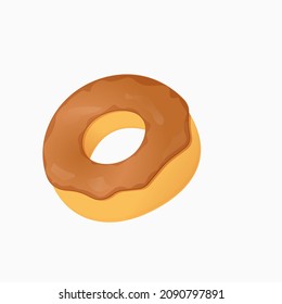 Donut illustration with chocolate icing. Vector illustration. Eps 10. 