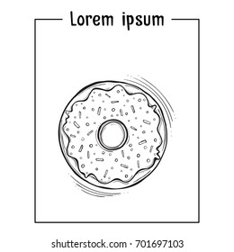 Donut illustration, drawing,
