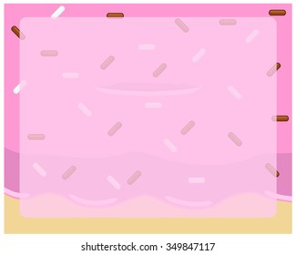 Donut illustration with strawberry cream and chocolate background presentation slide