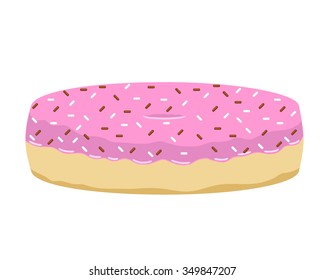 Donut illustration with strawberry cream and chocolate
