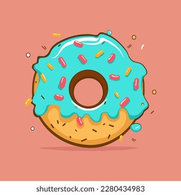 Donut illustration. Stylish donut. Donut vector drawing