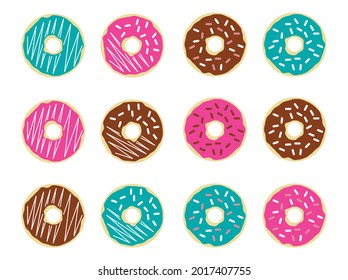 donut illustration, donut topping, donut illustration design,
