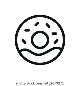 Donut isolated icon, doughnut vector symbol with editable stroke