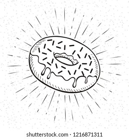 Donut isolated on  grunge background