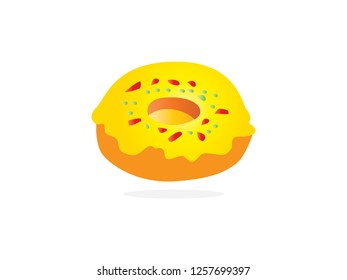 Donut isolated on a white background. Cute, colorful and glossy donuts. Simple modern design. Realistic vector illustration. - Vector