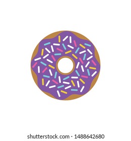 Donut isolated on a white background. Cartoon, colorful and glossy donuts with glaze. Realistic vector illustration.