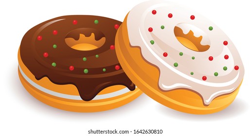 Donut isolated on white background. illustration vector