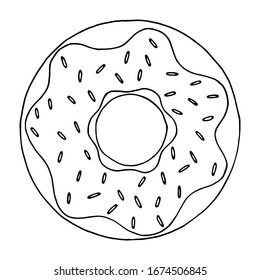 No se aísla sobre fondo blanco. Ilustración vectorial en estilo doodle. Línea de arte: Perfecto para el diseño de menú de restaurante, cafetería, cocina, sitio web, impresión en la tela. Imagen apetitosa de la comida.